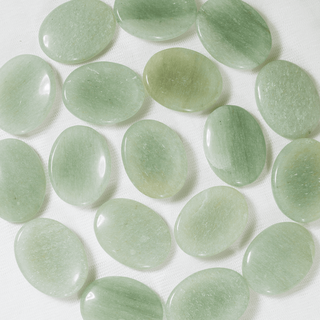 Green Aventurine Pocket Stones (Emotional Understanding and Cleansing) | Worry & Palm Stones | Wiccan Center