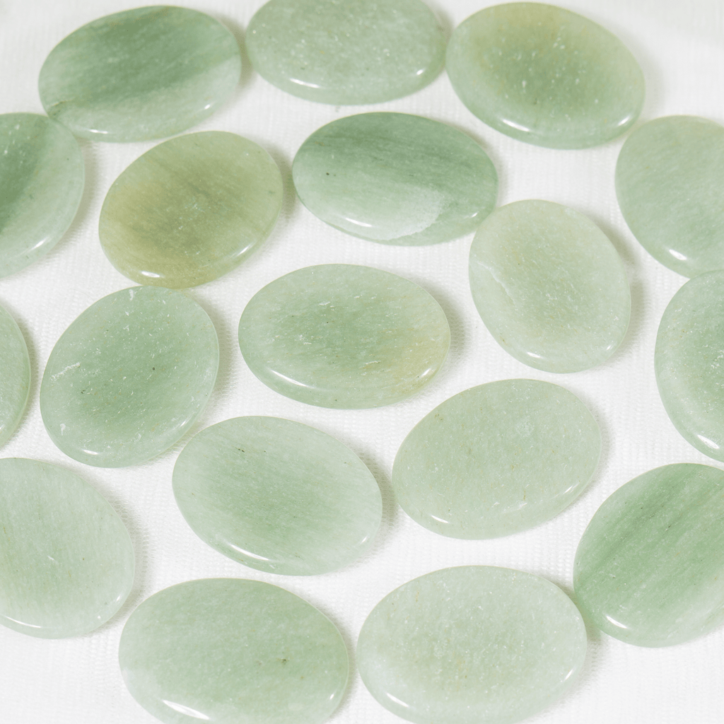 Green Aventurine Pocket Stones (Emotional Understanding and Cleansing) | Worry & Palm Stones | Wiccan Center