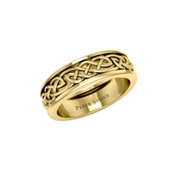 14 K Solid Gold Celtic Spinner Band Ring GRI770 | Rings | Wiccan Center