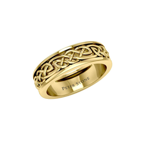 14 K Solid Gold Celtic Spinner Band Ring GRI770 | Rings | Wiccan Center
