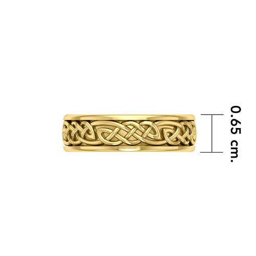 14 K Solid Gold Celtic Spinner Band Ring GRI770 | Rings | Wiccan Center