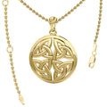 Celtic Trinity Quaternary Knot Solid Gold Pendant GPD4637 14K Gold Jewelry Gift For All Occasions