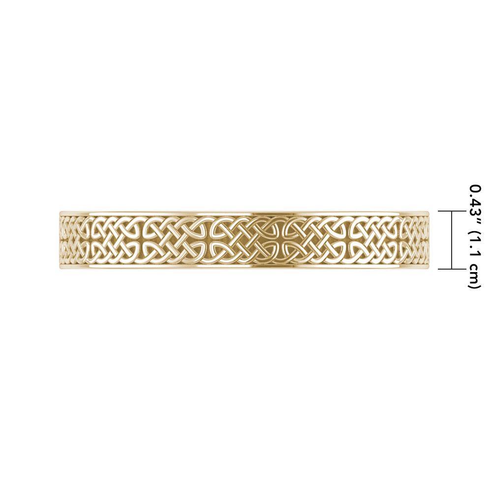 Celtic Knotwork 14K Solid Gold Cuff Bracelet By Peter Stone Handcrafted Jewelry Timeless Symbolism