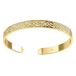 Celtic Knotwork 14 K Solid Gold Bangle Cuff Bracelet GTBG061 | Cuff Bracelet | Wiccan Center