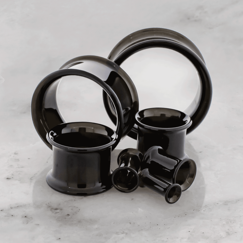 Pair Double Flare Black Tunnels | Body Jewelry | Wiccan Center