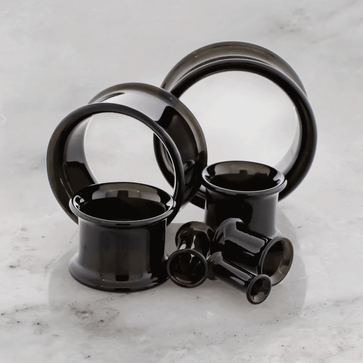 Pair Double Flare Black Tunnels | Body Jewelry | Wiccan Center