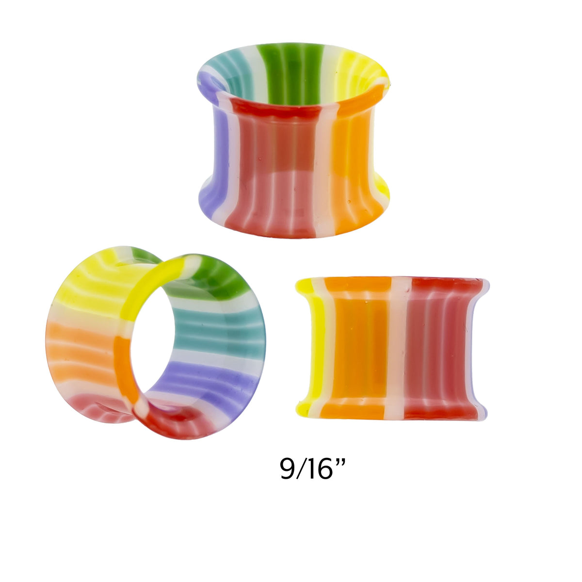 Pair Double Flare Rainbow Bright Tunnels | | Wiccan Center