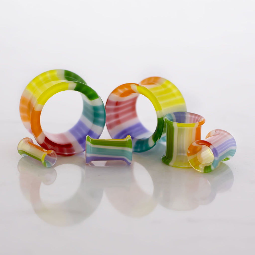 Pair Double Flare Rainbow Bright Tunnels | | Wiccan Center