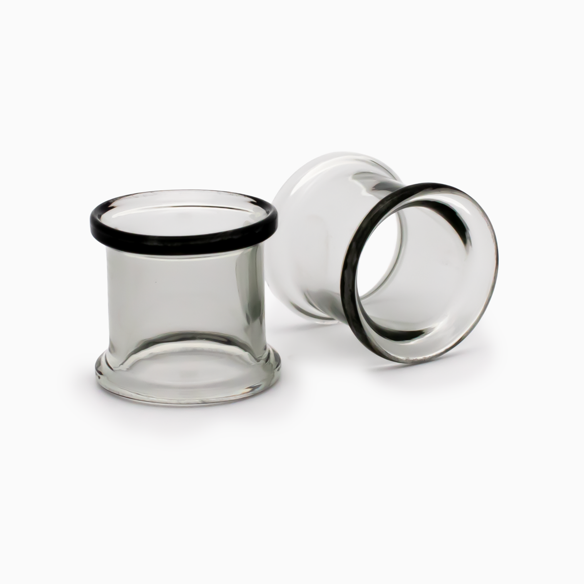 Glass Double Flare Tunnel - Smoke | Body Jewelry | Wiccan Center