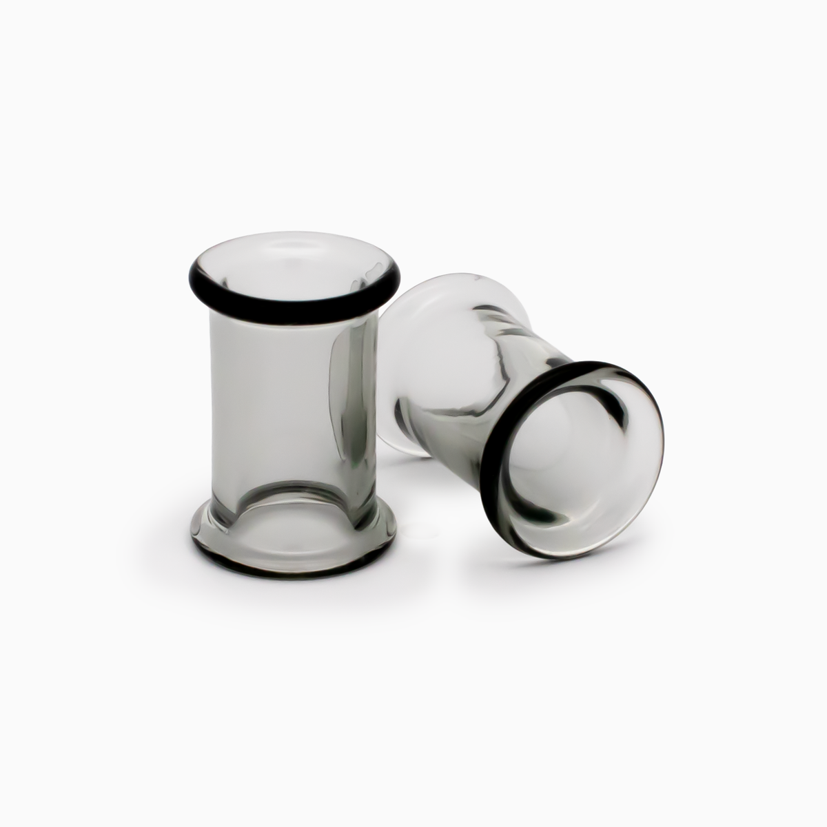 Glass Double Flare Tunnel - Smoke | Body Jewelry | Wiccan Center