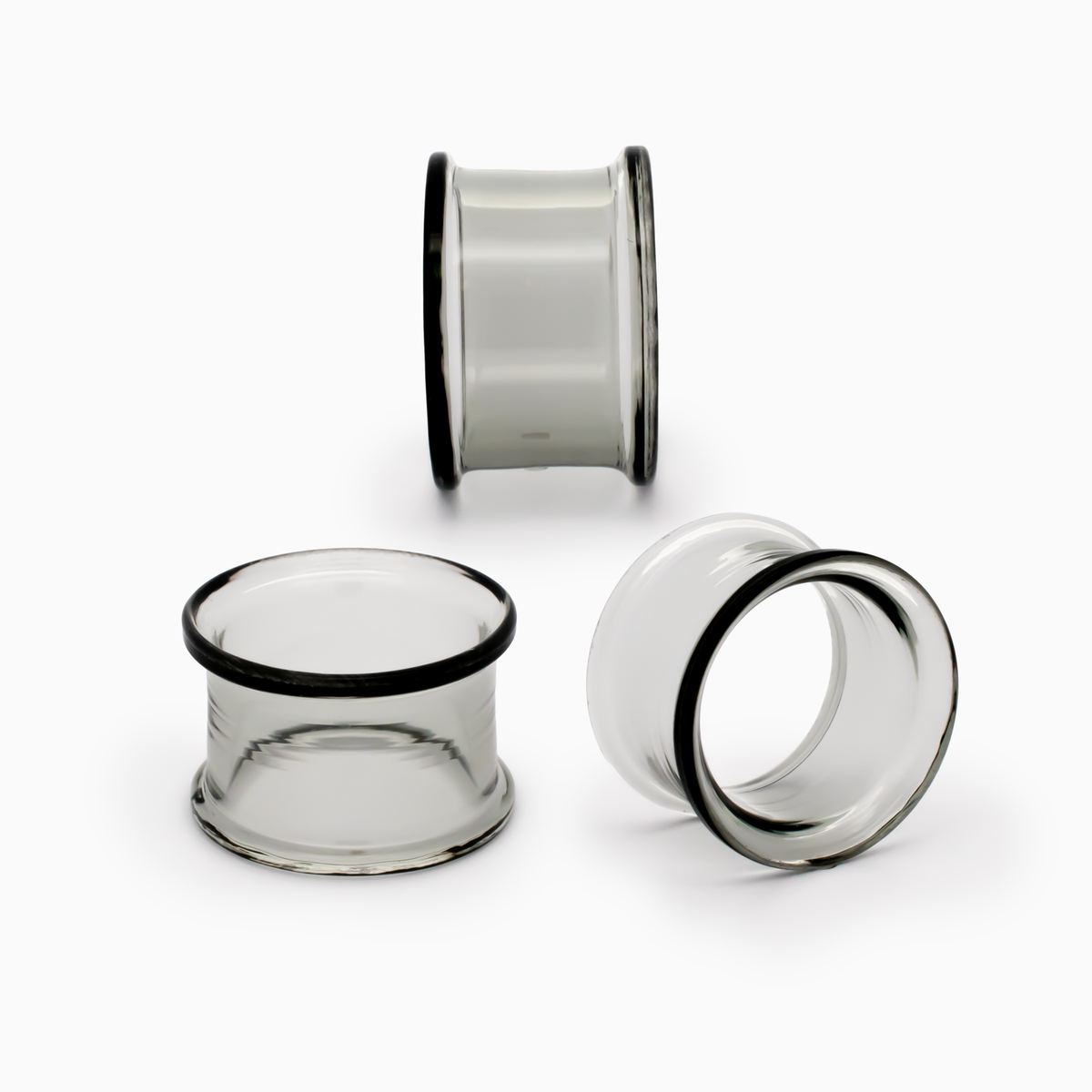 Glass Double Flare Tunnel - Smoke | Body Jewelry | Wiccan Center