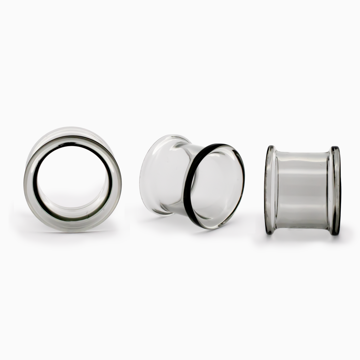 Glass Double Flare Tunnel - Smoke | Body Jewelry | Wiccan Center