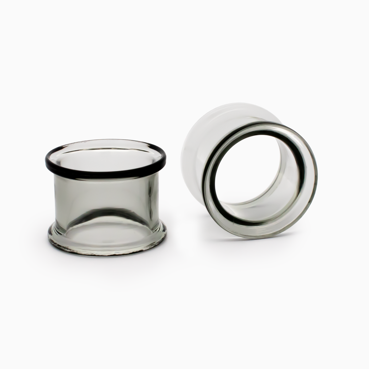 Glass Double Flare Tunnel - Smoke | Body Jewelry | Wiccan Center