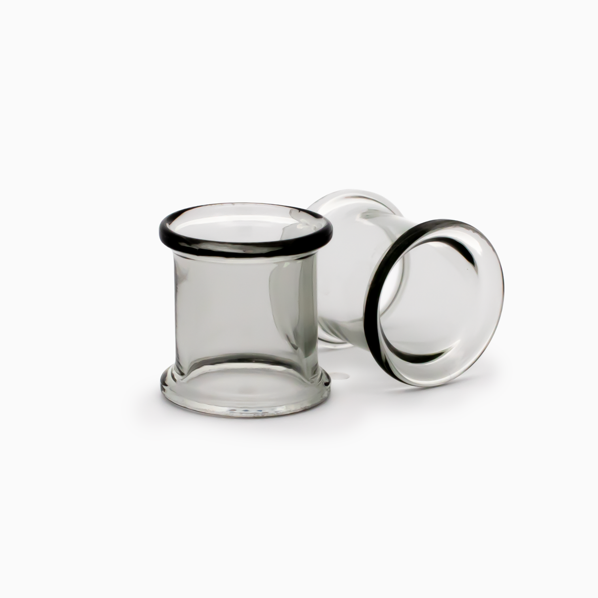 Glass Double Flare Tunnel - Smoke | Body Jewelry | Wiccan Center