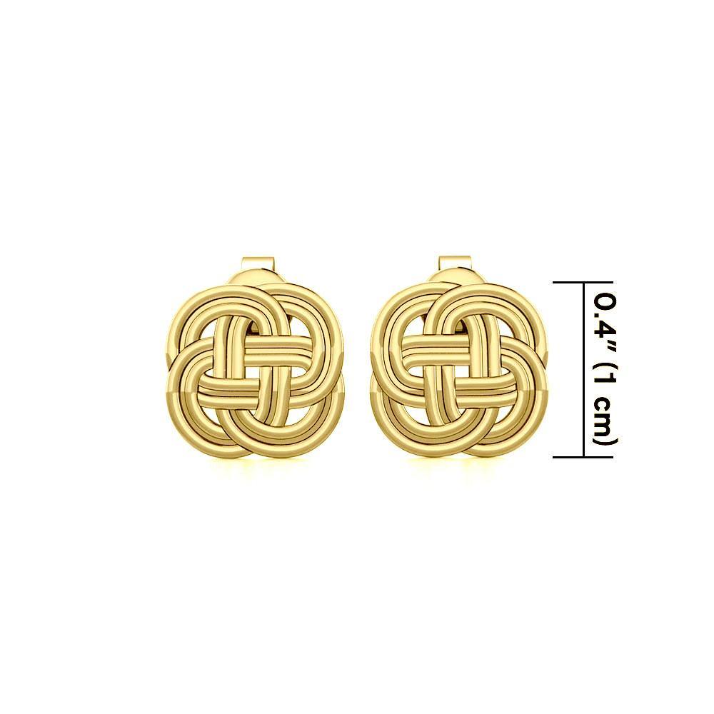 Celtic Knotwork Solid Gold Post Earrings GTE1038 Timeless Celtic Gold Jewelry For Women Gift