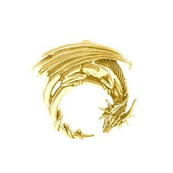 Dragon Moon ~ Solid Gold Jewelry Pendant GTP3605 | Pendant | Wiccan Center