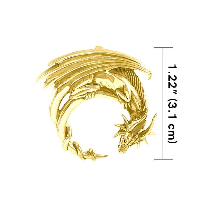 Dragon Moon ~ Solid Gold Jewelry Pendant GTP3605