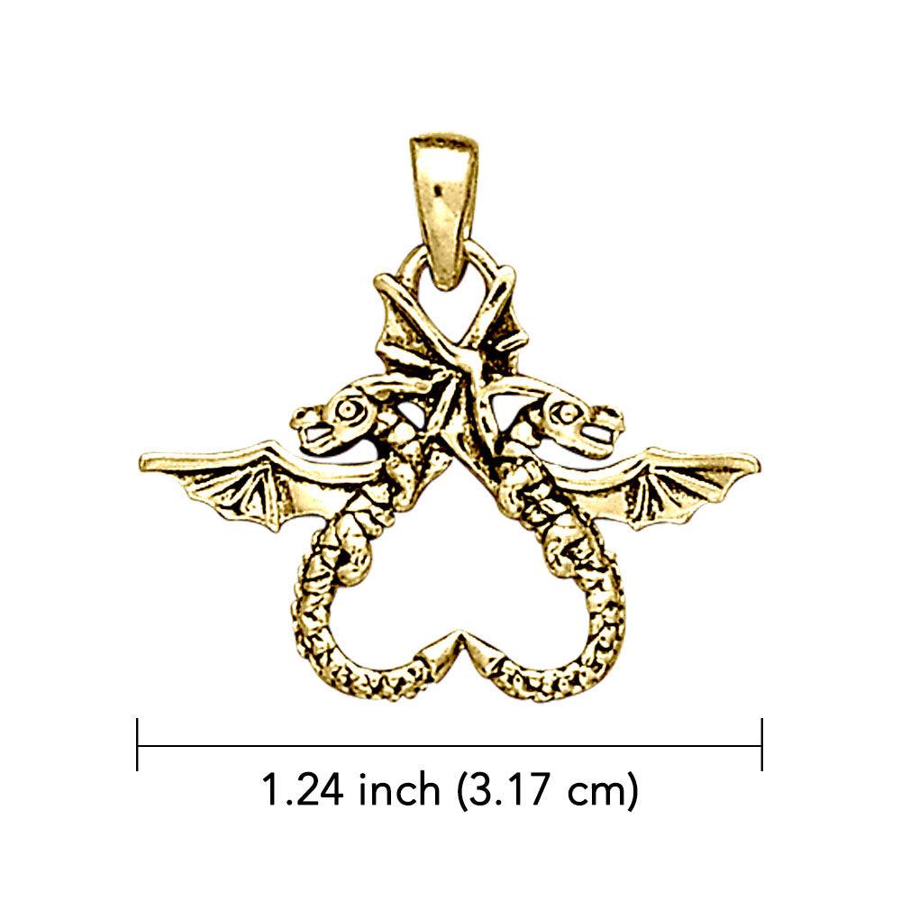 Dragon’s power of two ~ 14K Yellow Gold Jewelry Pendant GTP896