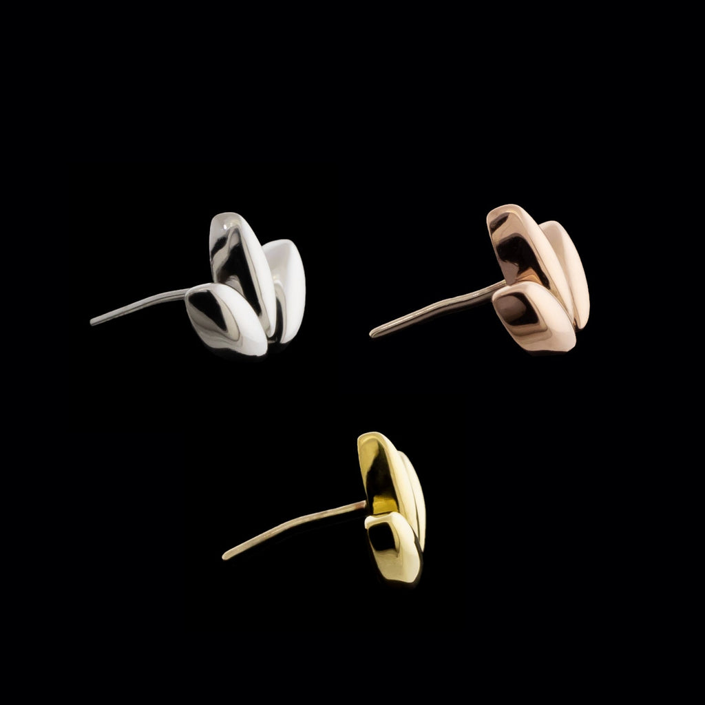 Elora Threadless Marquise Fan 18K Gold Earring | Threadless End | Wiccan Center
