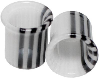 Pair Albino Skunk Borosilicate Glass Single Flare Tunnel | | Wiccan Center