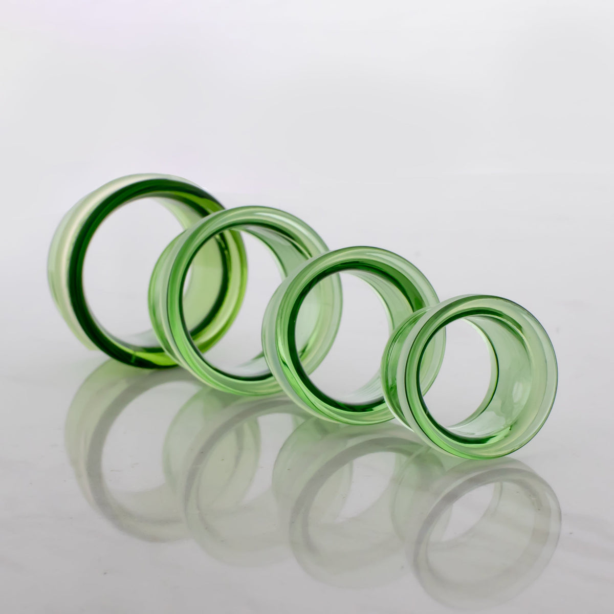 Pair Transparent Green Single Flare Tunnels | | Wiccan Center