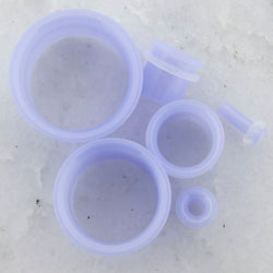 Pair Milky Blue Single Flare Tunnel | | Wiccan Center