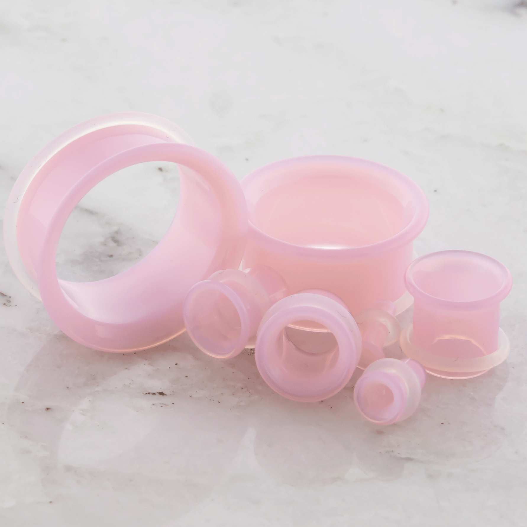 Pair Single Flare Pink Slyme Tunnels | Body Jewelry | Wiccan Center