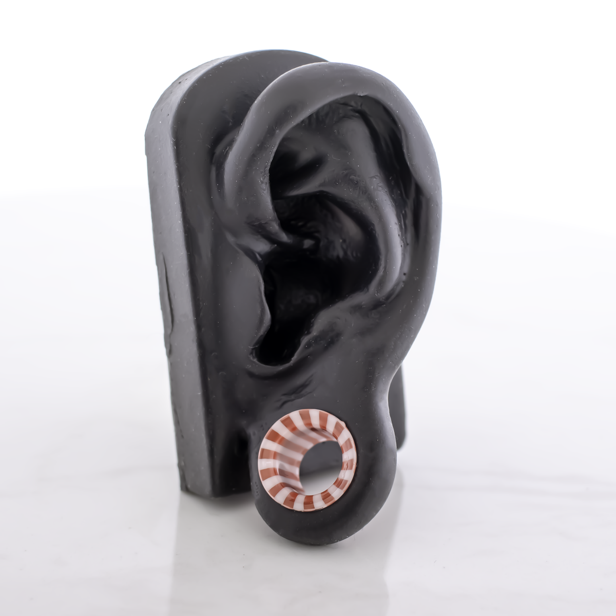 Pair Single Flare Borosilicate Glass Peppermint Tunnel | Body Jewelry | Wiccan Center