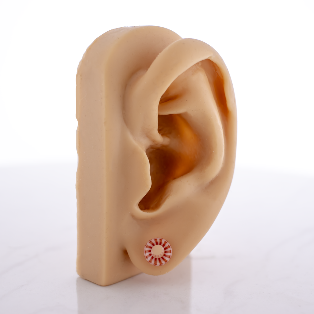 Pair Single Flare Borosilicate Glass Peppermint Tunnel | Body Jewelry | Wiccan Center
