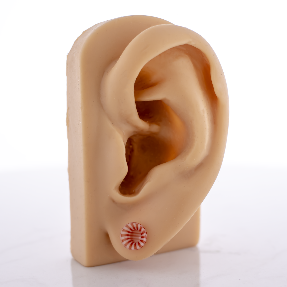 Pair Single Flare Borosilicate Glass Peppermint Tunnel | Body Jewelry | Wiccan Center