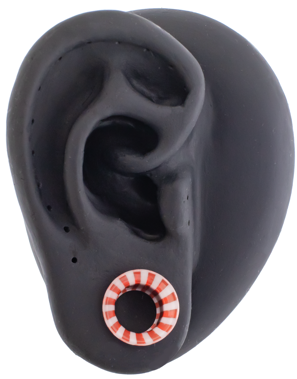 Pair Single Flare Borosilicate Glass Peppermint Tunnel | Body Jewelry | Wiccan Center