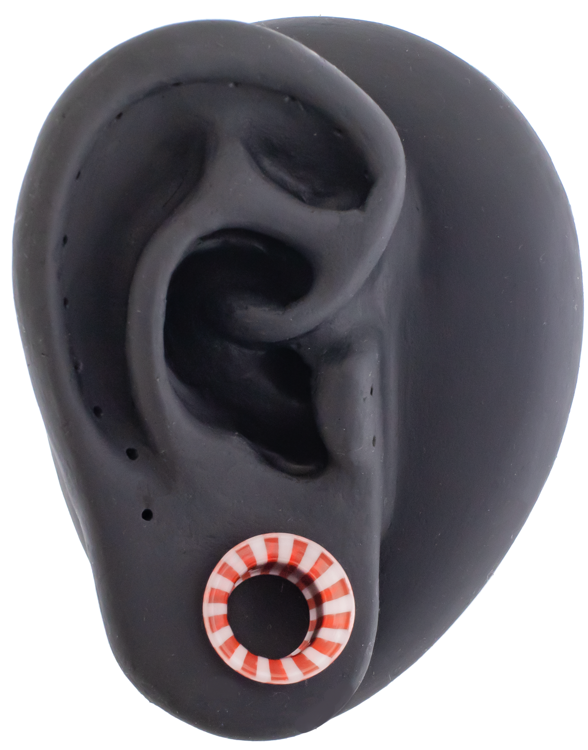 Pair Single Flare Borosilicate Glass Peppermint Tunnel | Body Jewelry | Wiccan Center