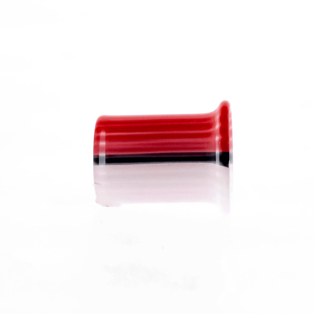 Pair Red and White Ball Glass Single Flare Tunnels | | Wiccan Center
