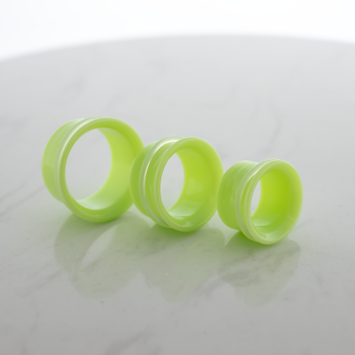 Pair Green Slyme Single Flare Tunnels | Body Jewelry | Wiccan Center