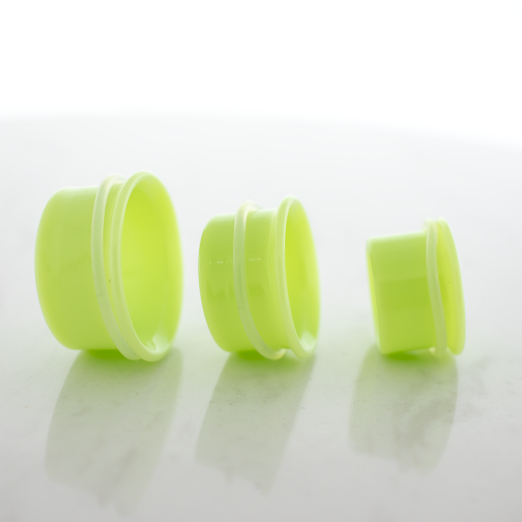Pair Green Slyme Single Flare Tunnels | Body Jewelry | Wiccan Center