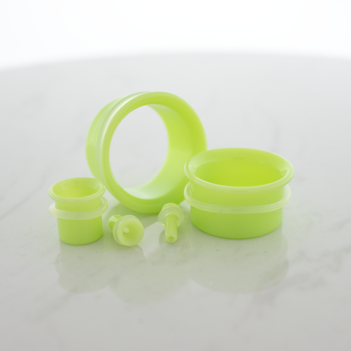 Pair Green Slyme Single Flare Tunnels | Body Jewelry | Wiccan Center