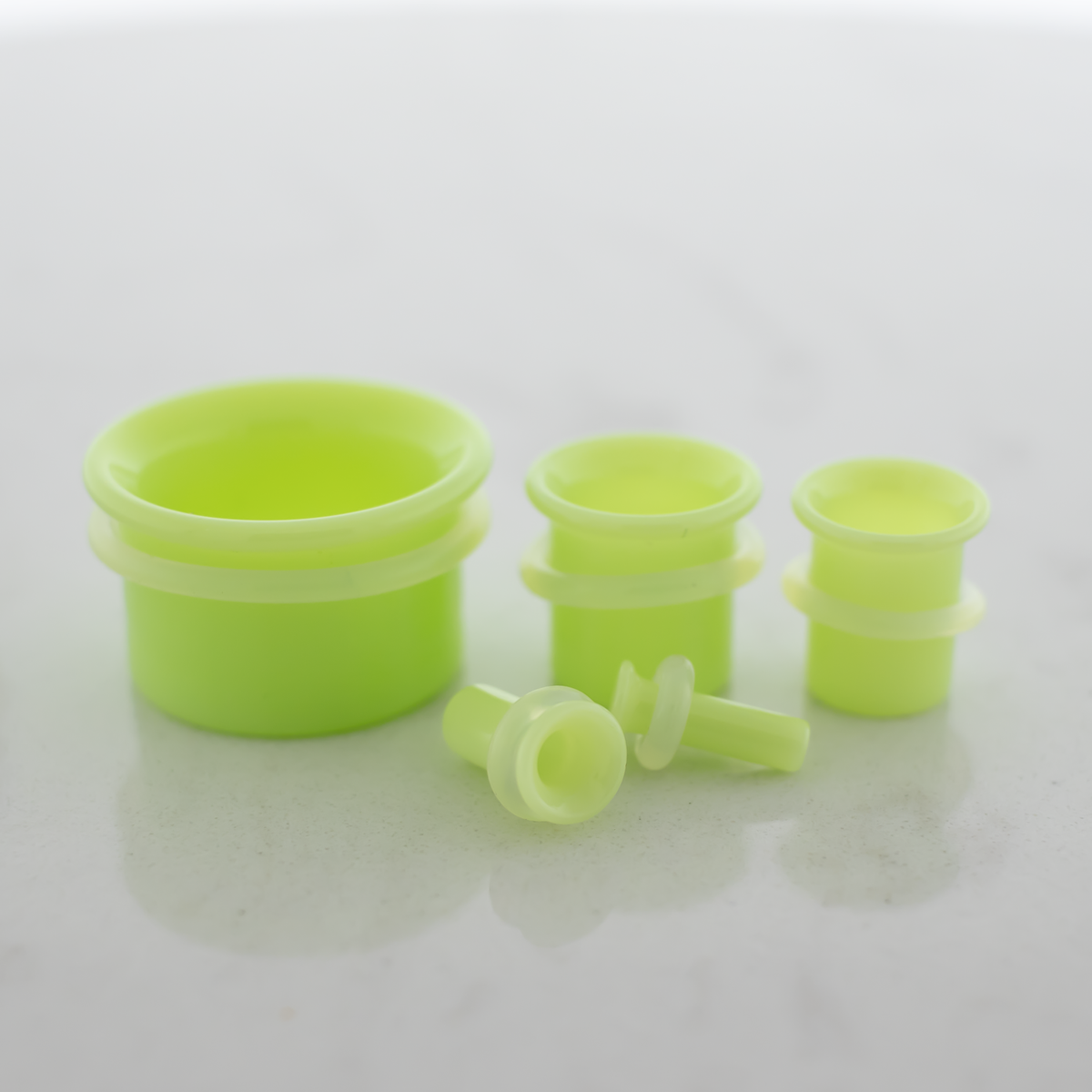 Pair Green Slyme Single Flare Tunnels | Body Jewelry | Wiccan Center