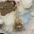 Garden Quartz Guitar Wire Wrap Pendant 3.5 Inch