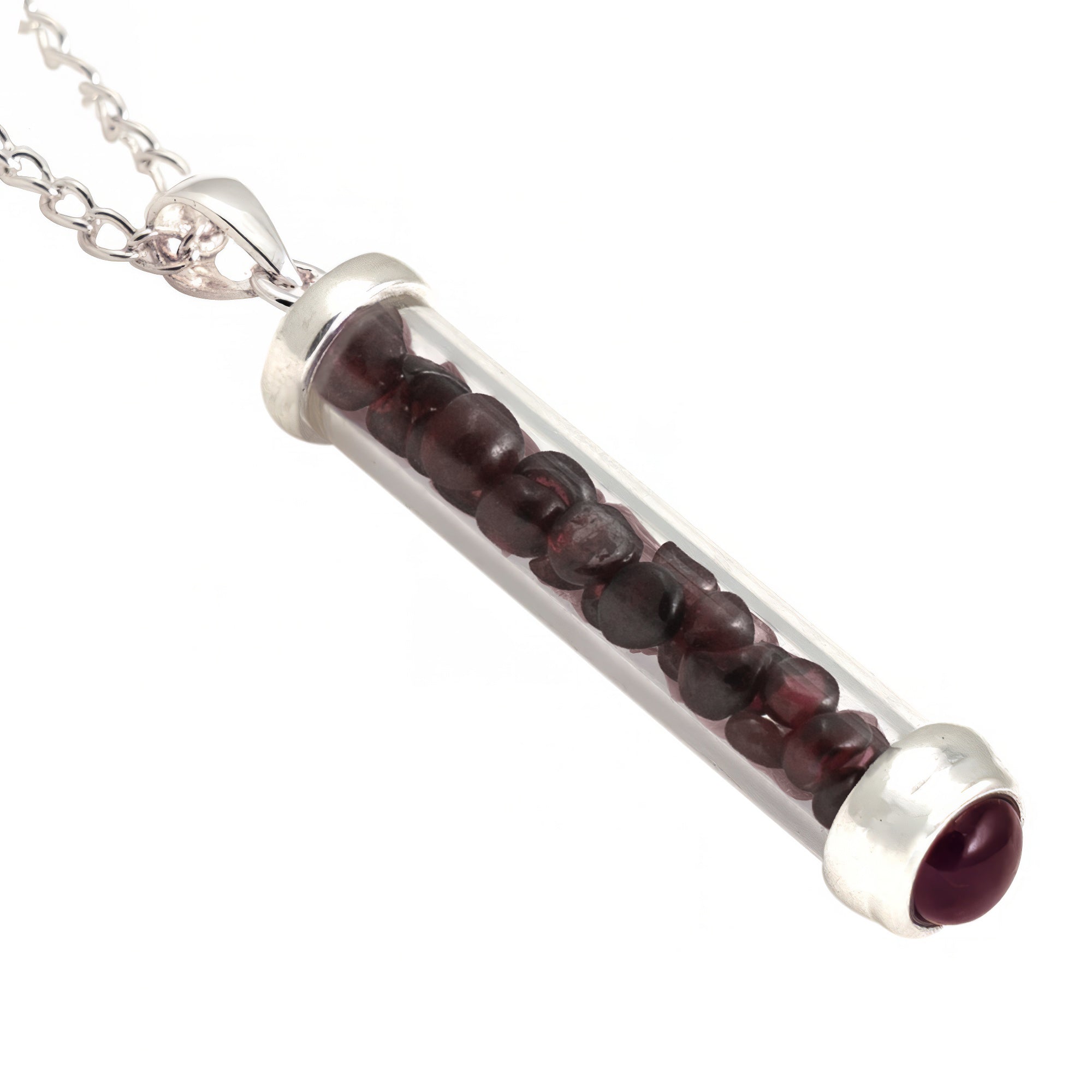Garnet Gem Power Vial Pendant for Romance | Gem Power Vials | Wiccan Center