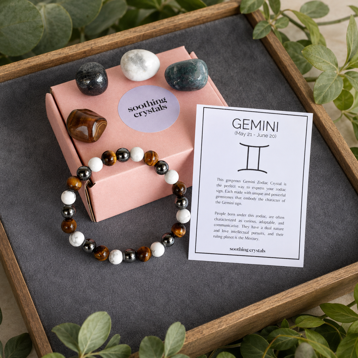 GEMINI Zodiac Crystal Kit, Gemini Birthstones Tumbled Stones Set, Gemini Gifts