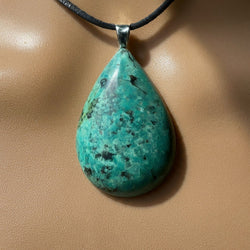 African Turquoise Drop Necklace | Jewelry-Necklace | Wiccan Center