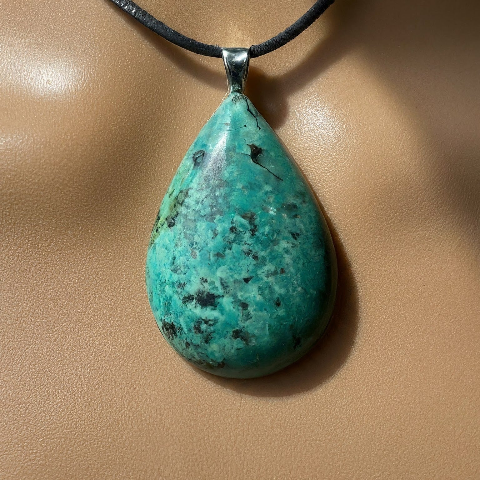 African Turquoise Drop Necklace | Jewelry-Necklace | Wiccan Center