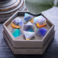 Gemstone Raised Dichroic Glass DND Dice Set | Gemstone Dice | Wiccan Center