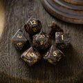 Gemstone Yooperlite Hand Carved DND Dice Set | Gemstone Dice | Wiccan Center