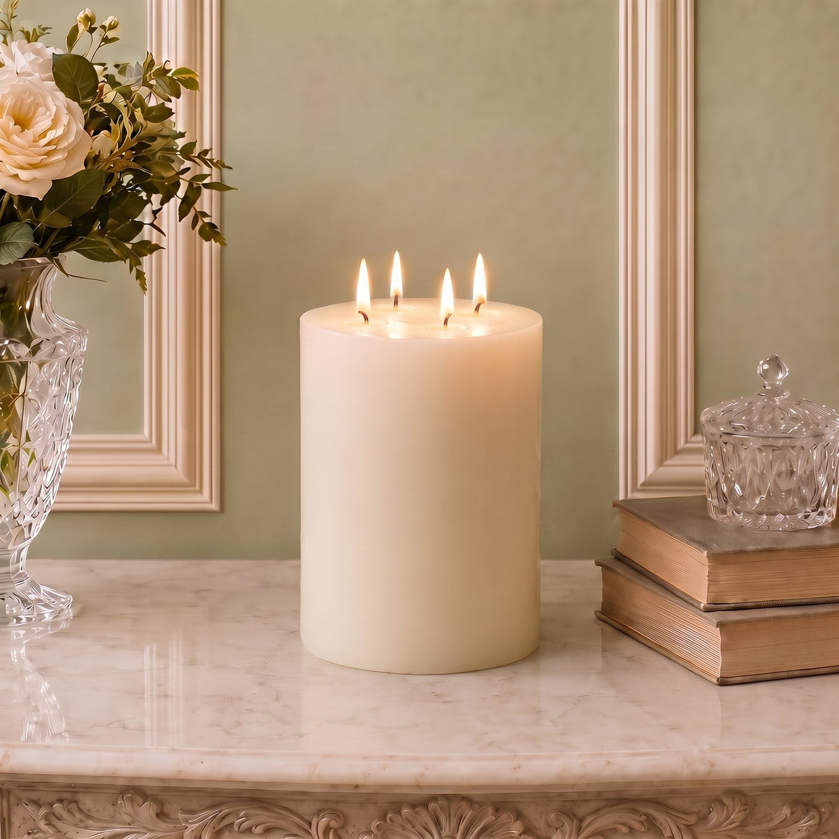 Giant 6 Inch Wide White Beeswax 4 Wick Candles 7 Sizes | Candles | Wiccan Center