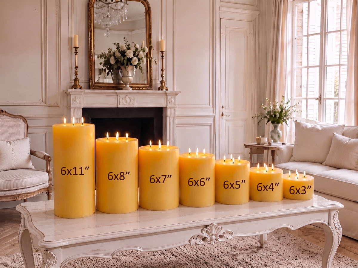 Giant 6 Inch Wide Yellow Beeswax 4 Wick Candles | Candles | Wiccan Center