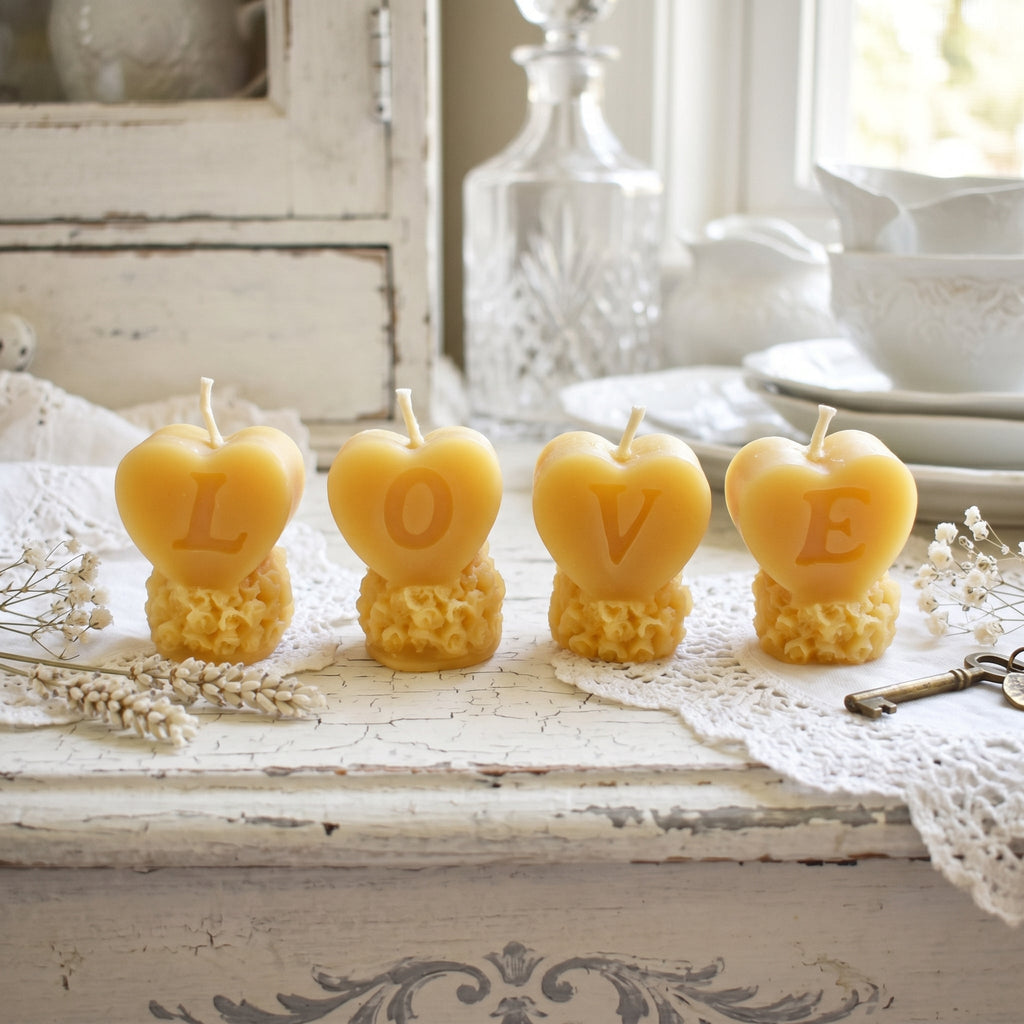 Love Letters Beeswax Tealight 4 Piece Candle Set | Candles | Wiccan Center