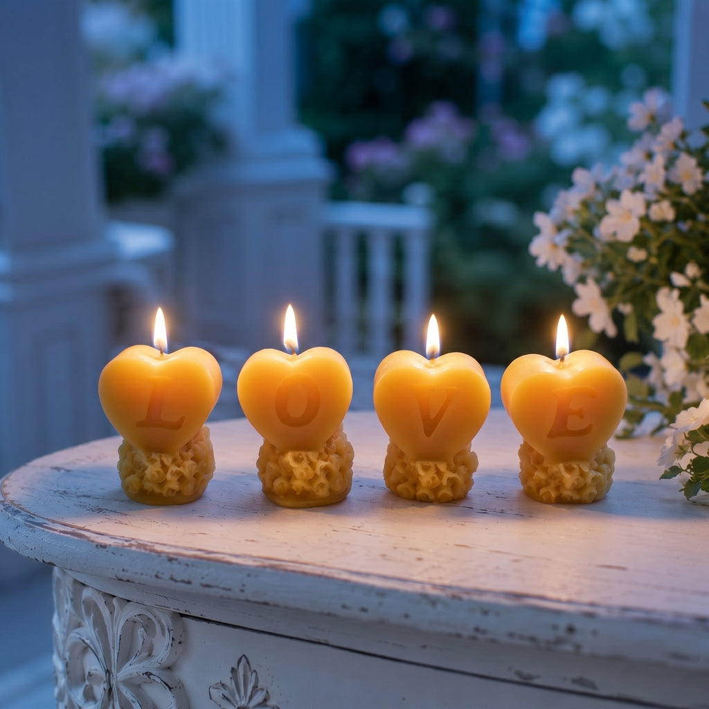 Love Letters Beeswax Tealight 4 Piece Candle Set | Candles | Wiccan Center