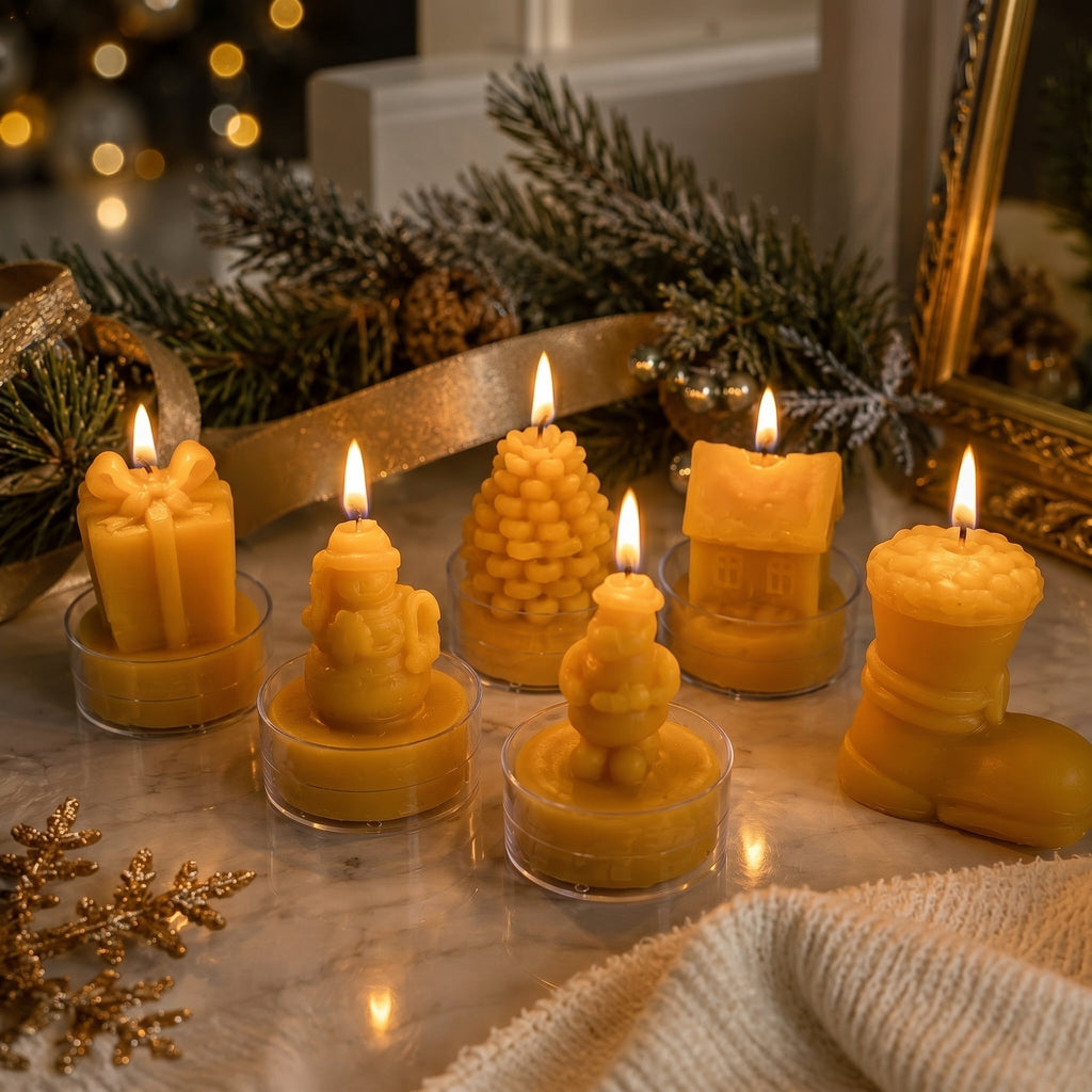 Christmas Beeswax Tealight Candle Set of 6 | Candles | Wiccan Center