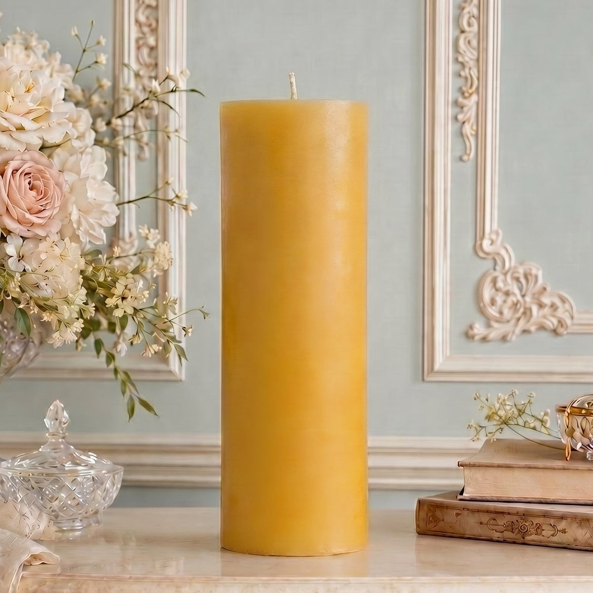 4x11 Inch Yellow Beeswax Pillar Candle | Pillar Candles | Wiccan Center
